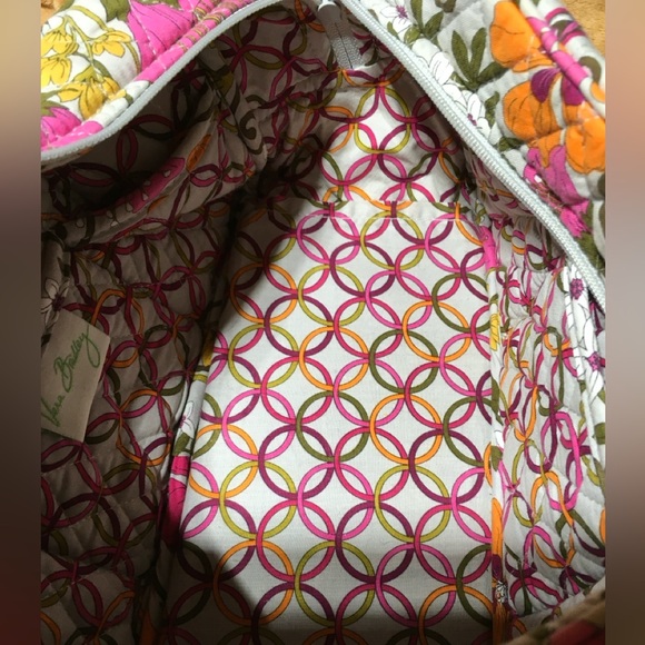 VERA BRADLEY RETIRED RARE Tea Garden Shoulder Bag w/ Card Holder Set EUC - Picture 4 of 14